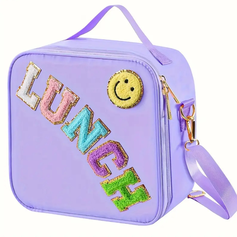 Chenille Letter Lunch Bag *Purple