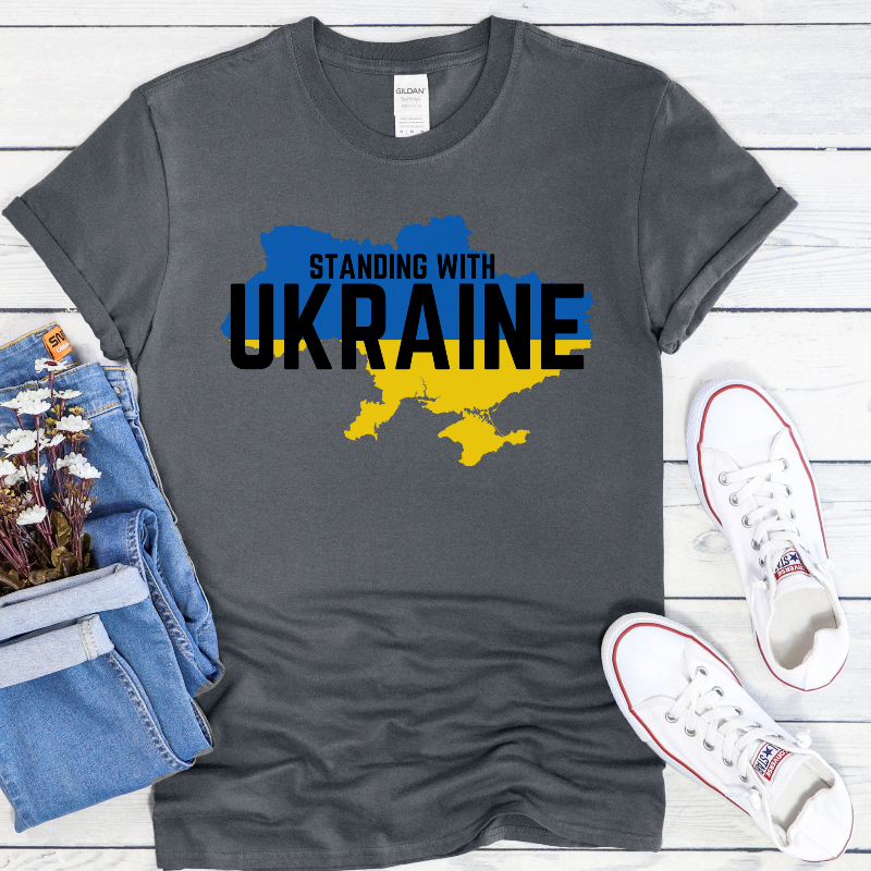 Standing With Ukraine (on dark heather)