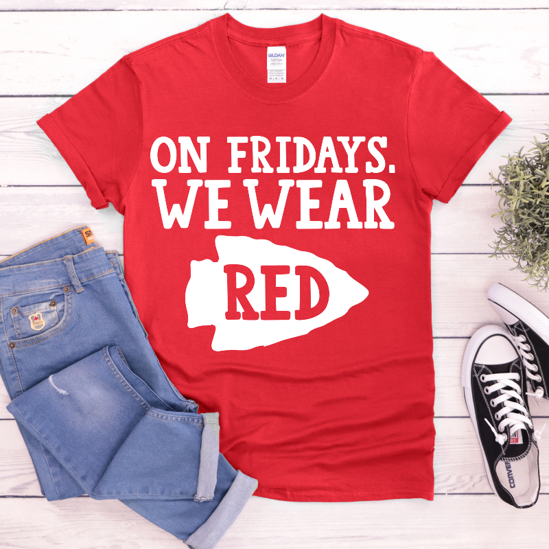 On Fridays We Wear RED (on red)