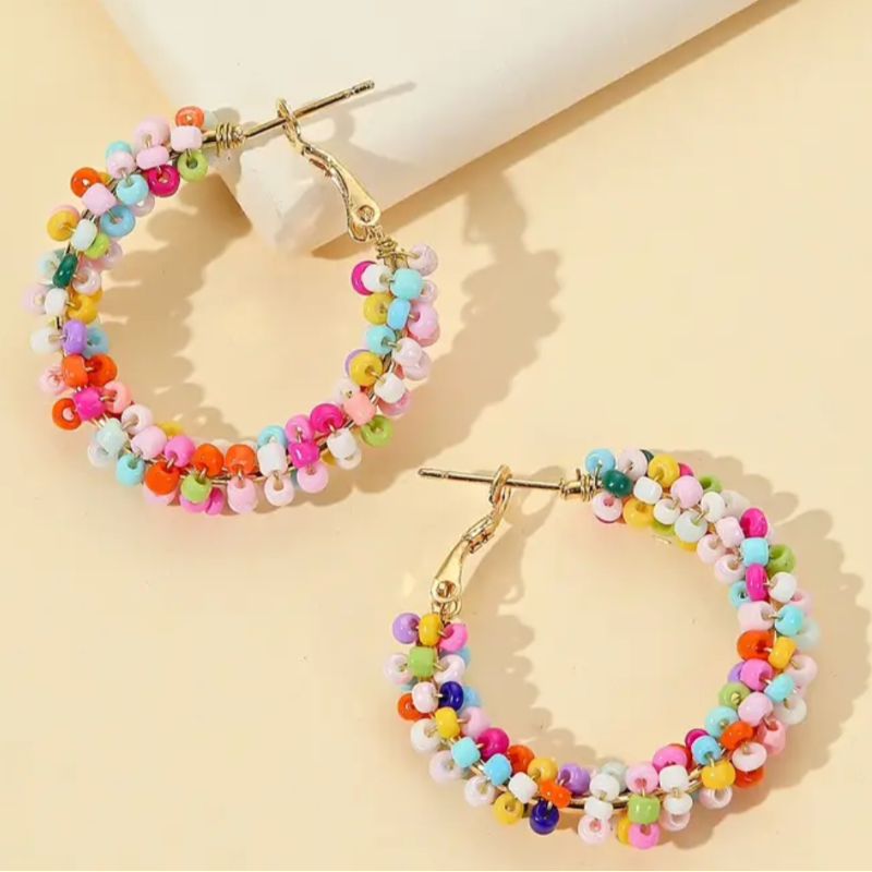 Beaded Hoops
