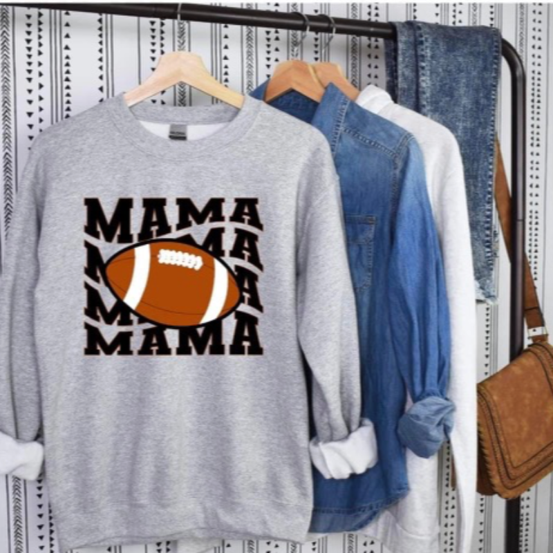 Football Mama (on heather gray)