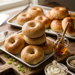 Plain Sourdough Bagels 