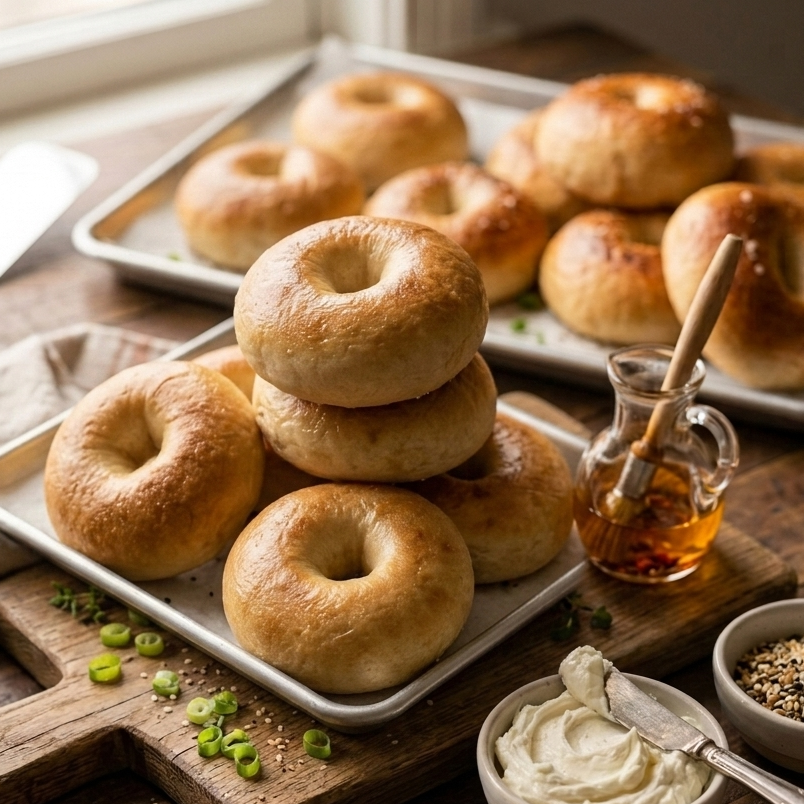 Plain Sourdough Bagels 