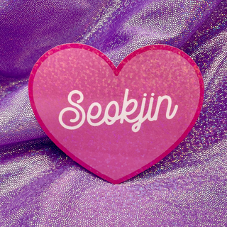 Seokjin (Jin) Pink Glitter Heart Sticker - Copy 1