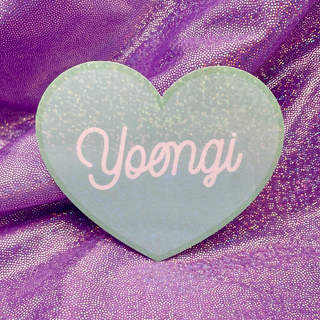 Yoongi (SUGA) Mint Glitter Heart Sticker