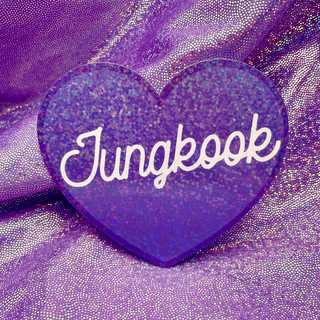 Jungkook Dark Purple Glitter Heart Sticker