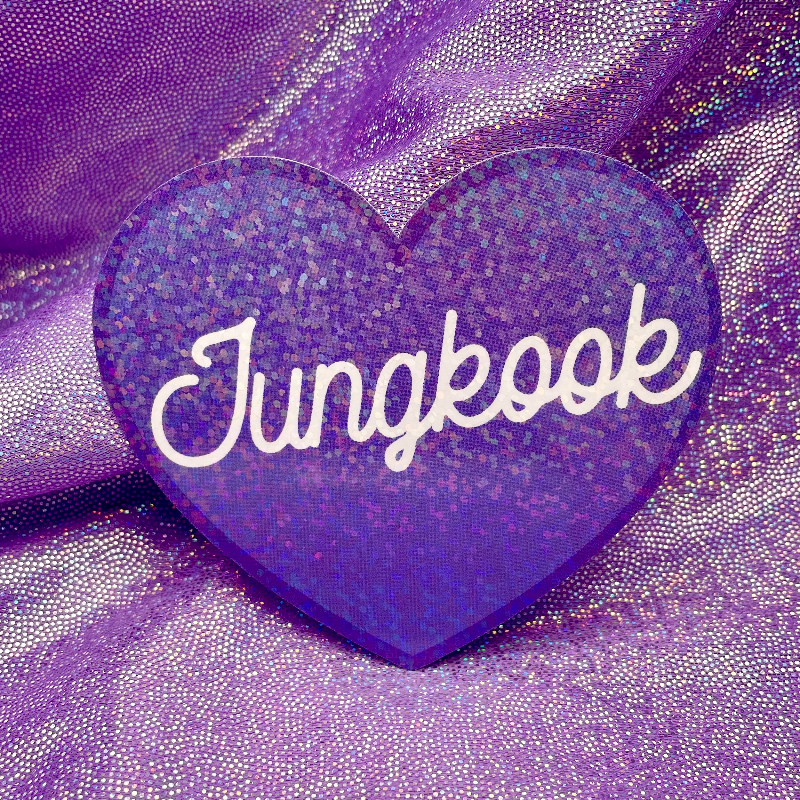 Jungkook Dark Purple Glitter Heart Sticker Main Image