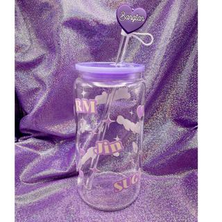 OT7 Glass Cup Set (purple lid)