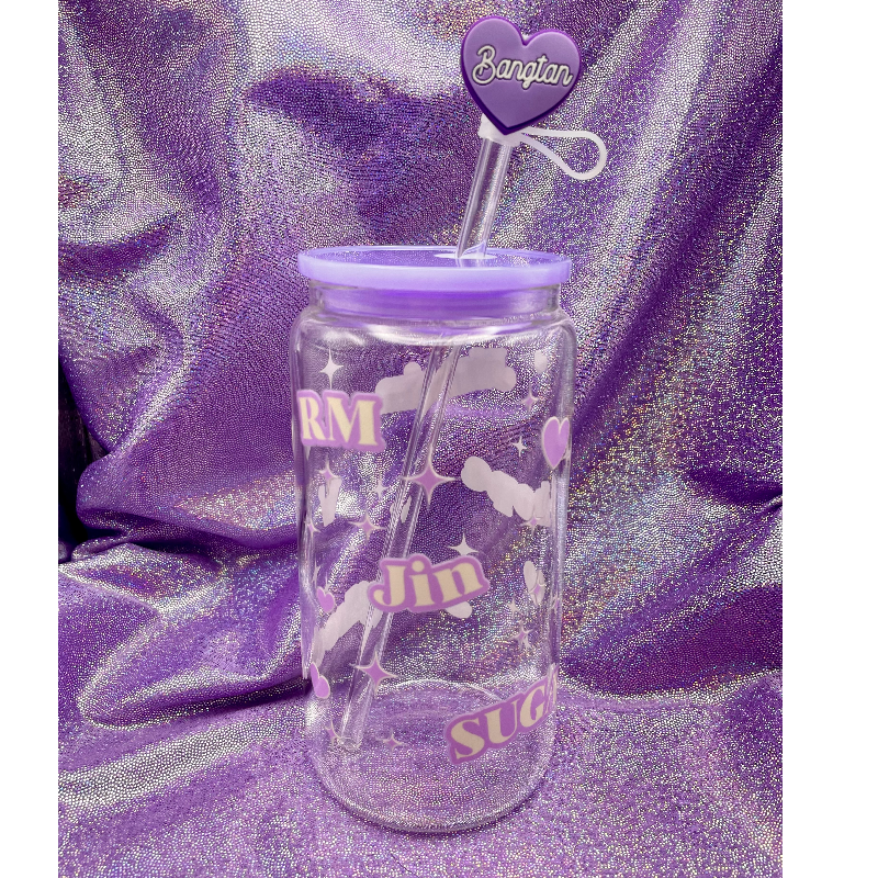 OT7 Glass Cup Set (purple lid) Main Image