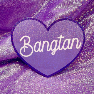 Bangtan Light Purple Glitter Heart Sticker