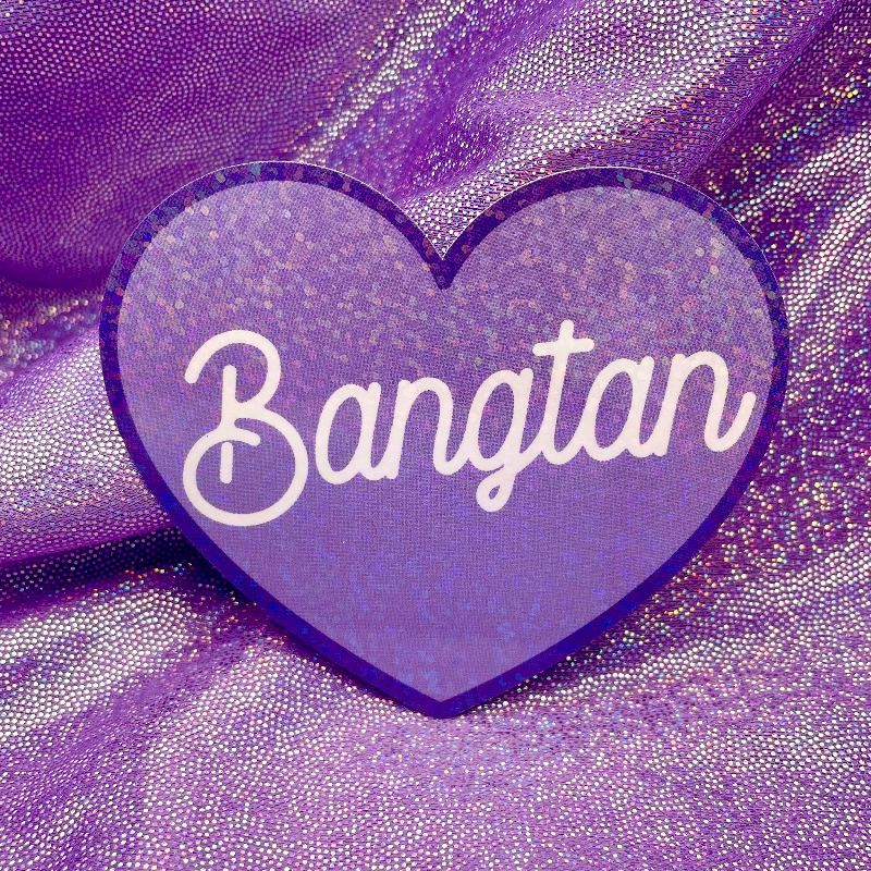 Bangtan Light Purple Glitter Heart Sticker Main Image