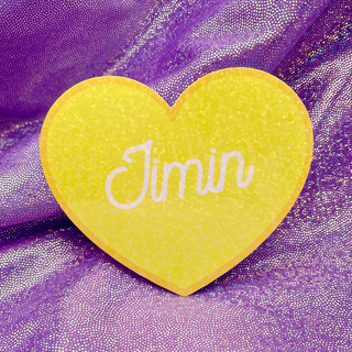 Jimin Yellow Glitter Heart Sticker