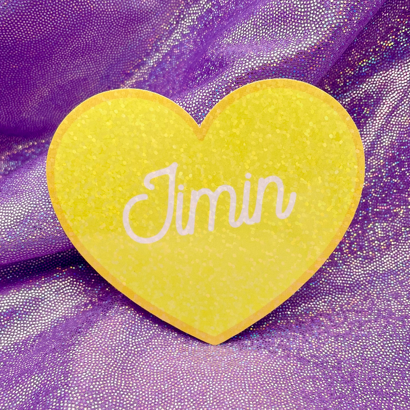 Jimin Yellow Glitter Heart Sticker Main Image