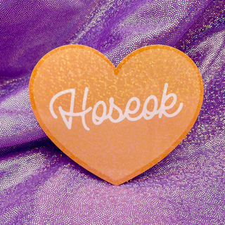 Hoseok (j-hope) Orange Glitter Heart Sticker