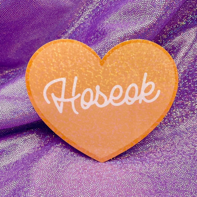 Hoseok (j-hope) Orange Glitter Heart Sticker Main Image