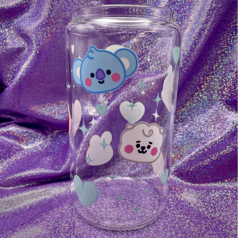 Baby Face (Mint Hearts/Stars) Glass Cup Main Image