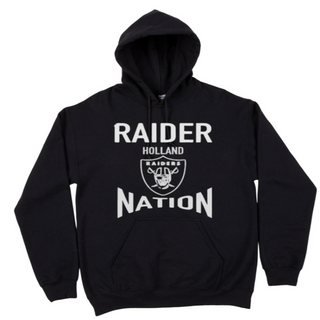 Youth Pullover Hooded Sweatshirt- Black - Raider Nation 