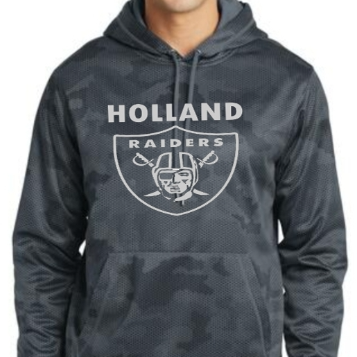 Adult Fleece Hooded Pullover- Dark Smoke Gray Camo Main Image