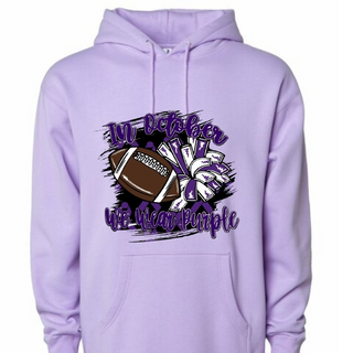 October Cancer Awareness- Adult Unisex Pullover Hooded Sweatshirt- Lavender