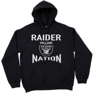 Adult Unisex Pullover Hooded Sweatshirt- Black - Raider Nation