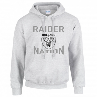 Youth Pullover Hooded Sweatshirt- Ash Gray- Raider Nation