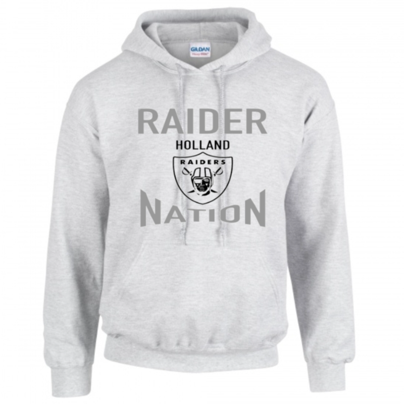 Youth Pullover Hooded Sweatshirt- Ash Gray- Raider Nation Main Image