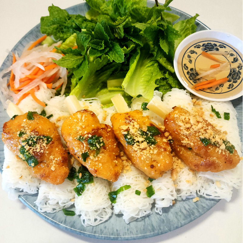 Wrap n Roll Shrimp Sugarcane over Rice Vermicile Sheets