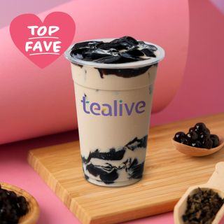 Classic Roasted Milk Tea with Grass Jelly