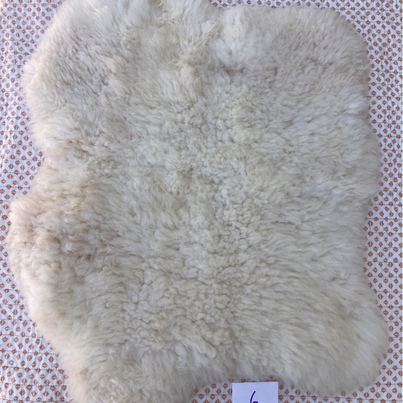 Bark Tanned Sheep Hide (#6, White)