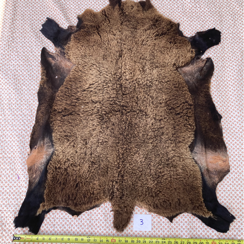 Bark Tanned Sheep Hide (#3, brown)