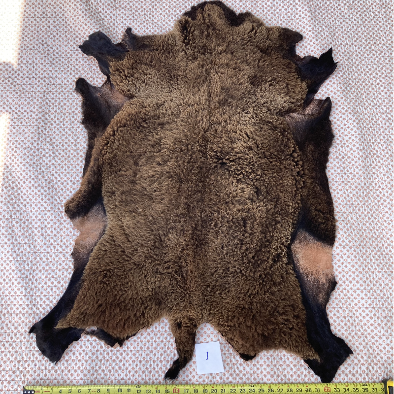 Bark Tanned Sheep Hide (#1, brown)
