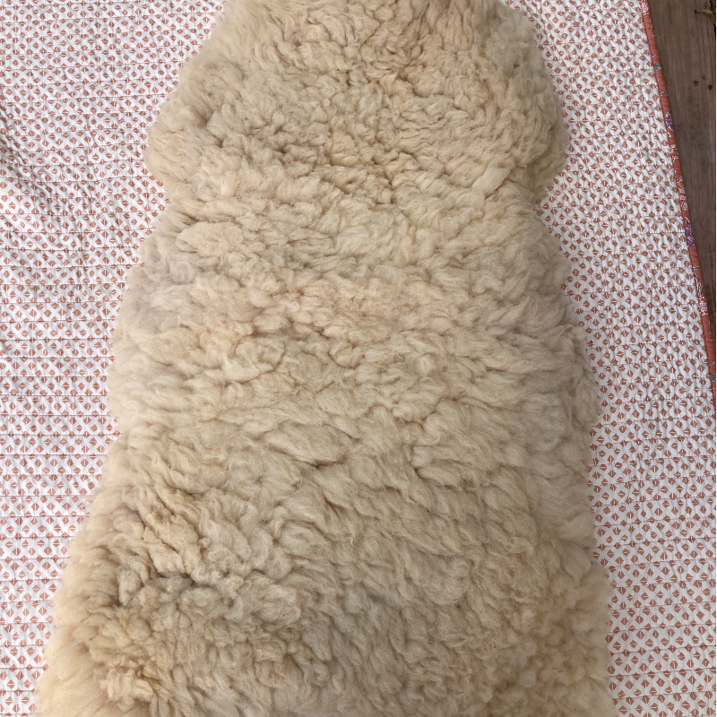 THICK Bark Tanned Sheep Hide (#9, White)