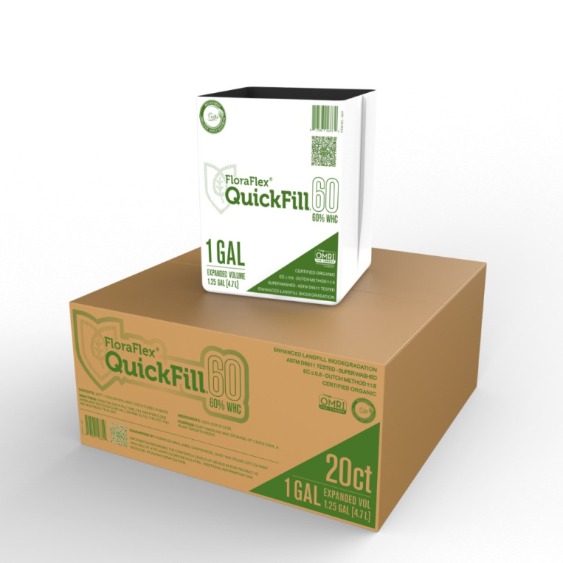 1 GAL QUICKFILL™ | 60% WHC | EXPANDABLE ORGANIC COCO COIR PLANT MEDIUM | 20PK Main Image