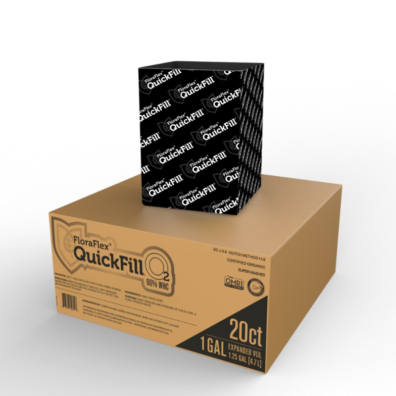 1 GAL QUICKFILL™ O2 | 60% WHC | EXPANDABLE ORGANIC COCO COIR PLANT MEDIUM | 20PK Main Image