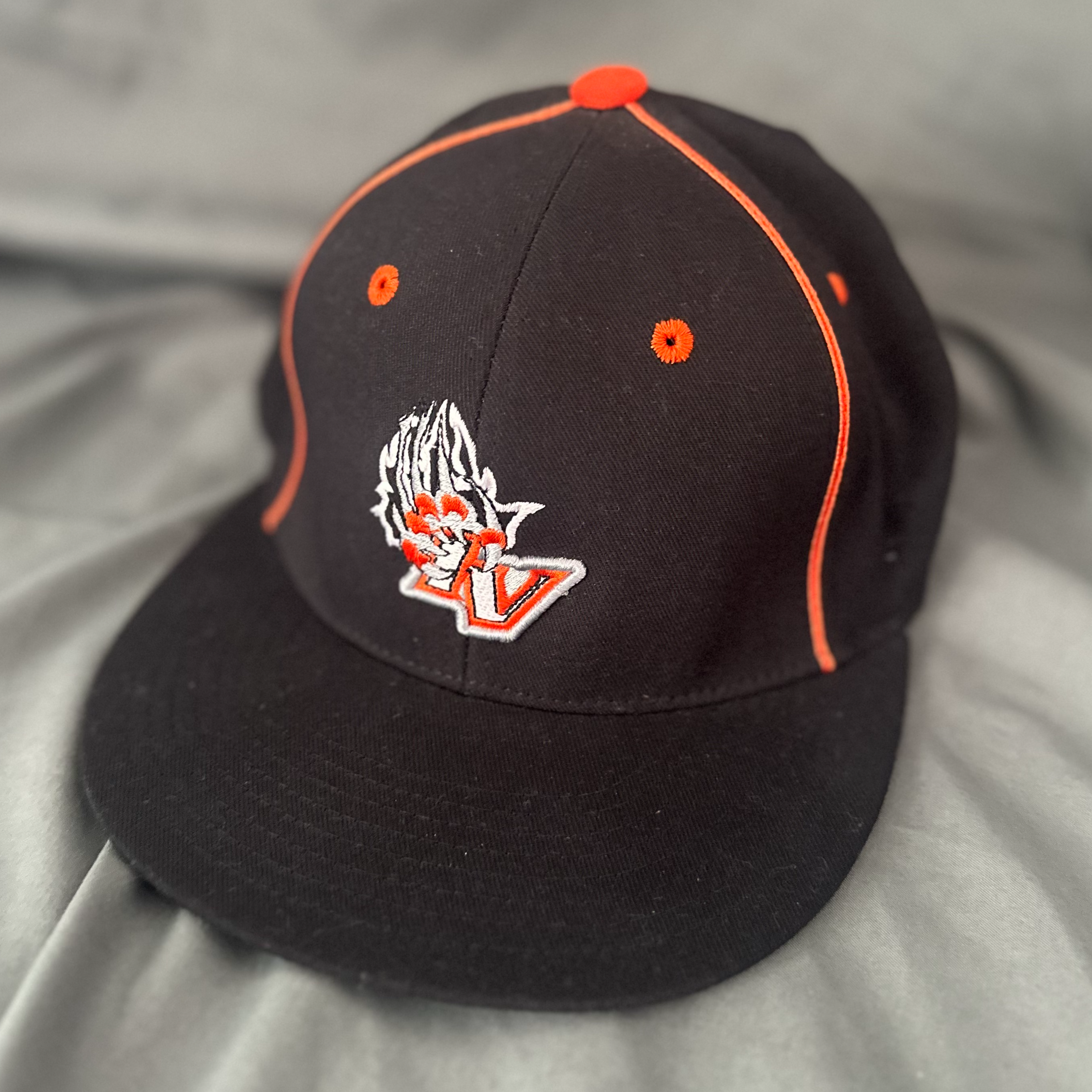 Fitted Hat with Orange Piping