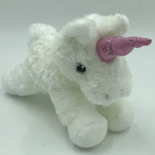 White Unicorn Pink Horn