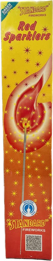 15CM SPARKLERS(1box) RED COLOUR   -   STANDARD