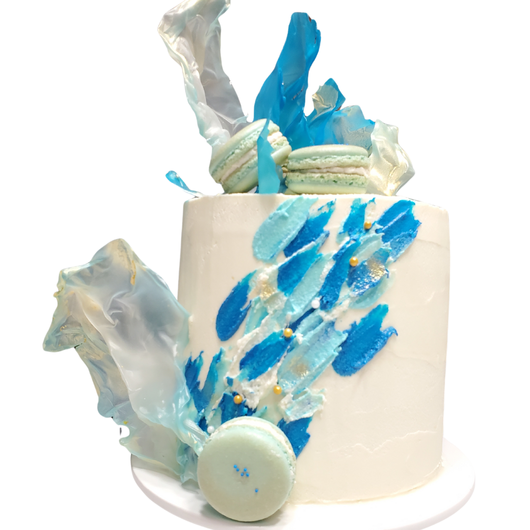 Custom round single tiered cake