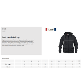 Sweat à capuche full zip Hommes - Bleu roi