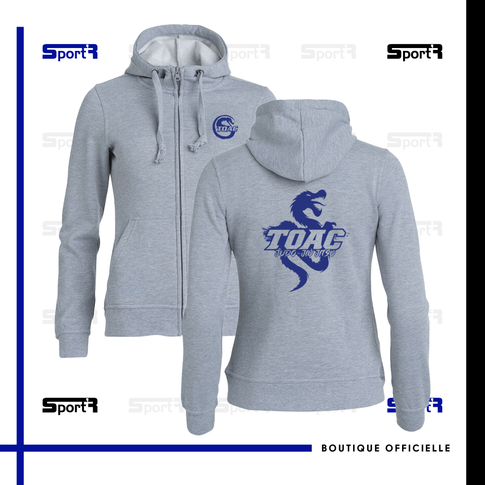 Sweat à capuche full zip Femmes - Gris