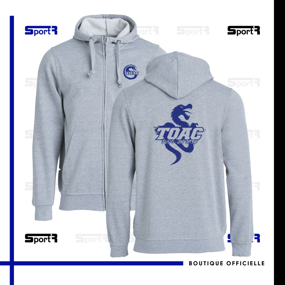 Sweat à capuche full zip Hommes - Gris