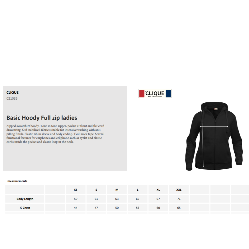 Sweat à capuche full zip Femmes - Bleu roi