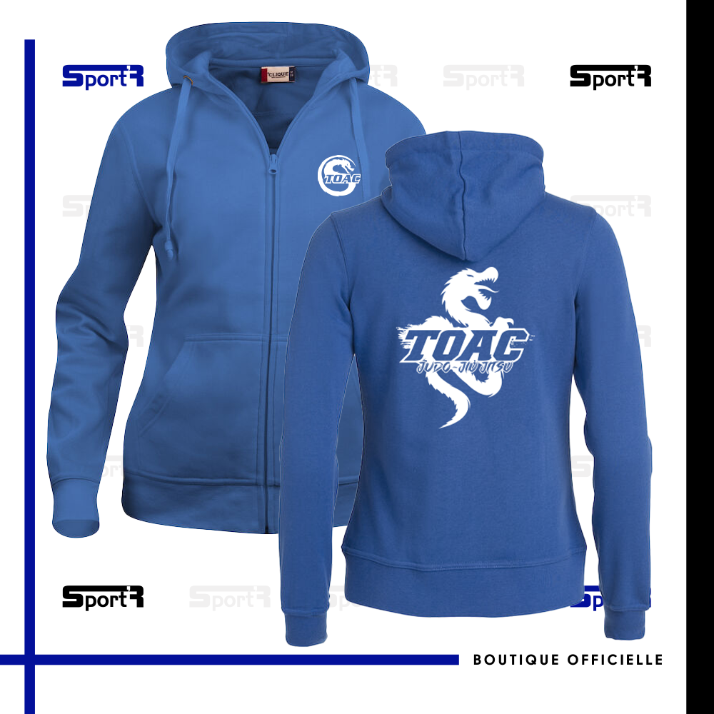 Sweat à capuche full zip Femmes - Bleu roi