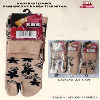 KK Jempol Panjang Batik Krem Telapak Hitam