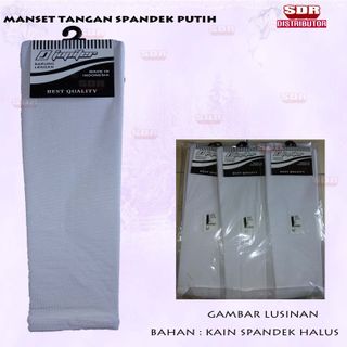 Manset Tangan Putih Bahan Spandek Halus