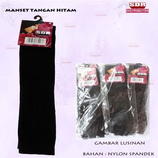 Manset Tangan Hitam Bahan Nylon Halus