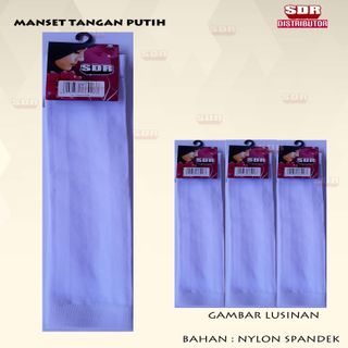 Manset Tangan Putih Bahan Nylon Halus