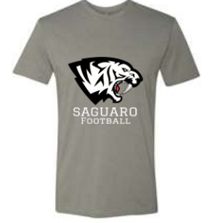 All White Saguaro Football Logo on Grey Shirt