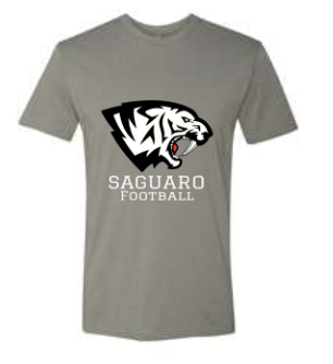 All White Saguaro Football Logo on Grey Shirt Main Image