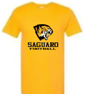 Full Color Saguaro Football Logo on Yellow Shirt 